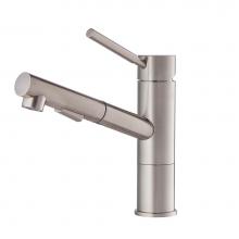 Kraus KPF-1750ST - Geo Axis Single Handle Pull Out Kitchen Faucet in Stainless Steel Finish