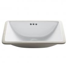 Kraus KCU-241 - Elavo 21-inch Rectangular Undermount White Porcelain Ceramic Bathroom Sink with Overflow