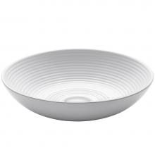 Kraus KCV-203GWH - Viva Round White Porcelain Ceramic Vessel Bathroom Sink, 16 1/2 in. D x 4 3/8 in. H