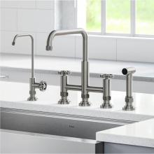 Kraus KPF-3125-FF-101SFS - Urbix Industrial Bridge Kitchen Faucet and Water Filter Faucet Combo in Spot Free Stainless Steel