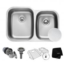 Kraus KBU24E - Outlast MicroShield Scratch-Resist Stainless Steel Undermount 60/40 Double Bowl Sink, 32'&apo