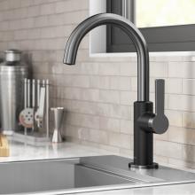 Kraus KPF-2822MBSFSB - KRAUS® Oletto™ Single Handle Kitchen Bar Faucet in Matte Black / Spot Free Black Stainless