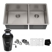 Kraus KHU103-33-100-75MB - KRAUS Standart PRO 33-inch 16 Gauge Undermount 60/40 Double Bowl Stainless Steel Kitchen Sink with