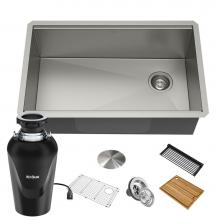 Kraus KWU110-30-100-75MB - KRAUS Kore Workstation 30-inch Undermount 16 Gauge Single Bowl Stainless Steel Kitchen Sink with A