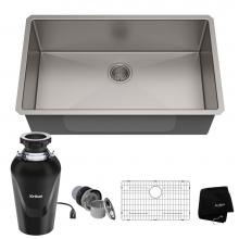 Kraus KHU100-32-100-75MB - KRAUS Standart PRO 32-inch 16 Gauge Undermount Single Bowl Stainless Steel Kitchen Sink with Waste