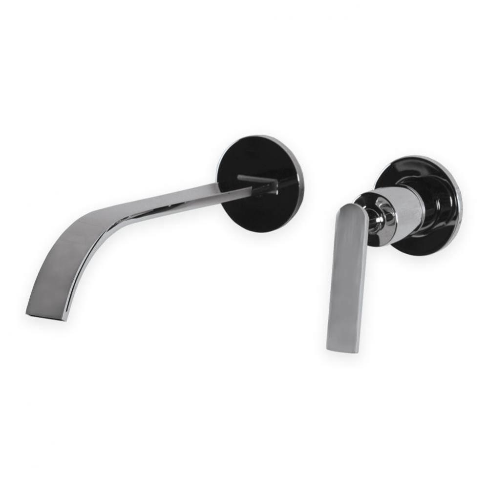 TRIM - Wall-mount two-hole faucet with one lever handle on the right, no backplate.