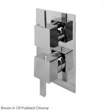 Lacava 14TH2.L.S-A-CR - TRIM ONLY - Thermostatic Valve w/2 way diverter + OFF,  GPM 8.5 (60PSI) with rectangular back plat