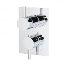 Lacava 15TH2S.L.R-A-CR - TRIM ONLY - Thermostatic Valve w/ 2 way shared diverter + OFF,  GPM 8.5 (60PSI) with round back pl