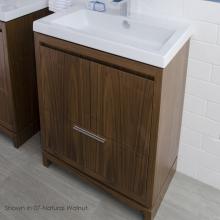 Lacava AQQ-F-24-20 - Free-standing under-counter vanity with finger pulls across top doors and polished chrome pull acr