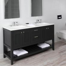 Lacava STL-F-72-02 - Free standing under-counter double vanity with two sets of doors(knobs included) on both sides