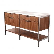 Lacava NAV-UN-60-20 - Cabinet of free standing under-counter vanity  with two drawers,  two bottom wood shelves and meta