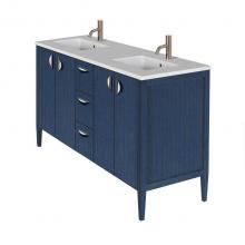 Lacava LRS-F-60A-20 - Free-standing under-counter double vanity with two sets of doors and three drawers(pulls included)