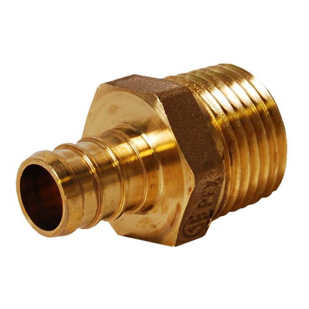 1-1/2'' x 1-1/2'' PEX x MNPT Adapter No Lead/ DZR Forged Brass Fitting