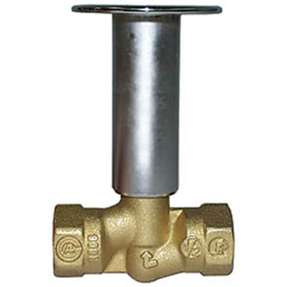 1/2'' T-3200 Forged Chrome Brass Log Lighter Straight Pattern, Globe Valve with Escutche