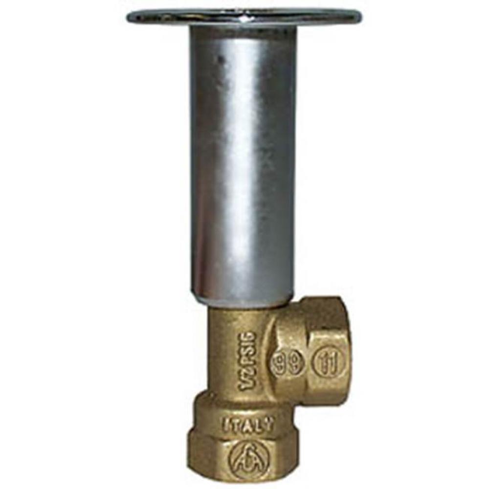 1/2'' T-3201 Forged Chome Brass Log Lighter Angle Pattern, Globe Valve