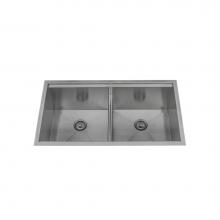 Lenova PC-LEAP-D33 - Undermount Double Bowl Low Divider 33'' x 22-3/4'' x 10''