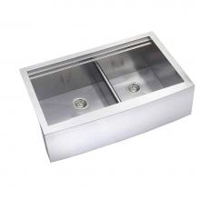 Lenova SS-AP2LE-D33 - Undermount Double Bowl 33'' X 22-3/4'' X 10''