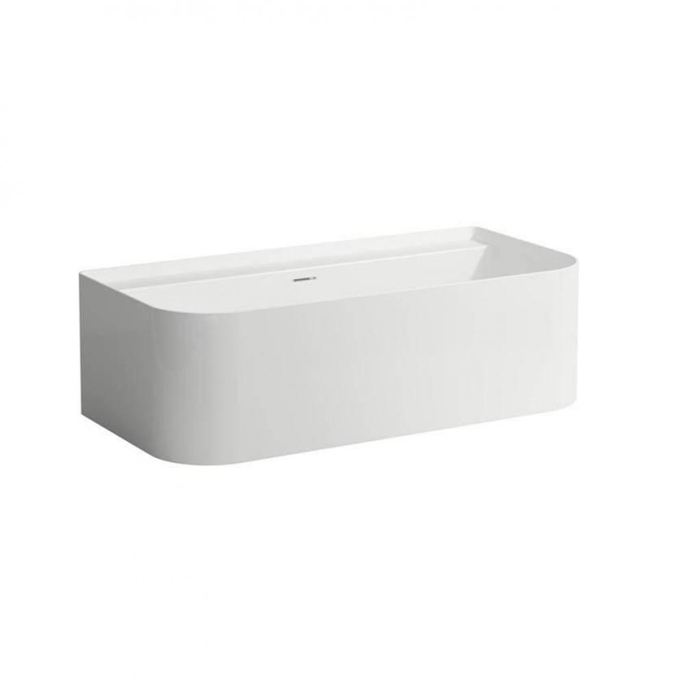 Bathtub, D-shape, back-to-wall, material: Sentec