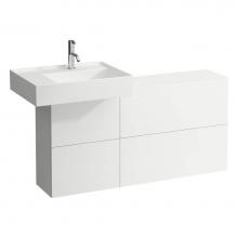 Laufen H4082910336401 - Sideboard ONLY with 1 door and 2 flaps, basin left, matching washbasins 810334, 810335, 810338, 81