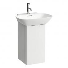 Laufen H4253510301701 - Vanity unit, 1 aluminum door, door hinge left, with 2 shelves in the door, 1 shelf in the box, mat
