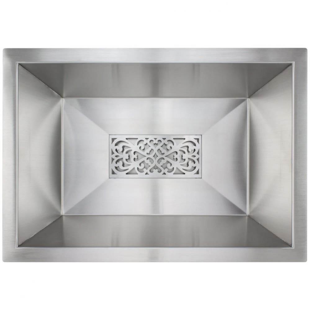 Rectangular Bar Sink with Grate