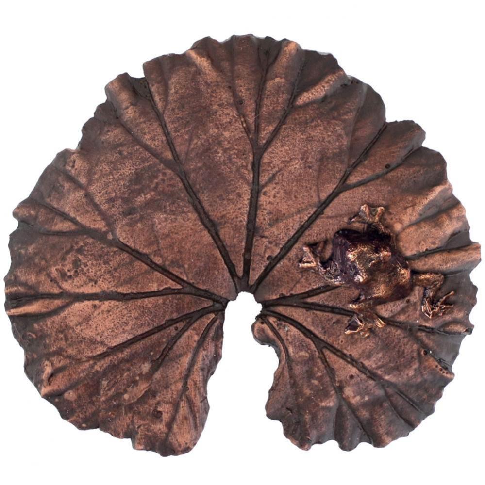 Metal Large Leaf - Weathered Copper - WITH FROG