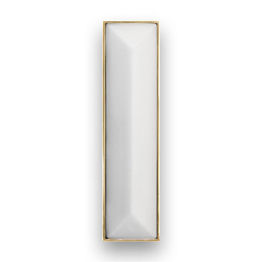 8'' Artisan Glass Prism Vanity Hardware, Small Rectangle with White Prism