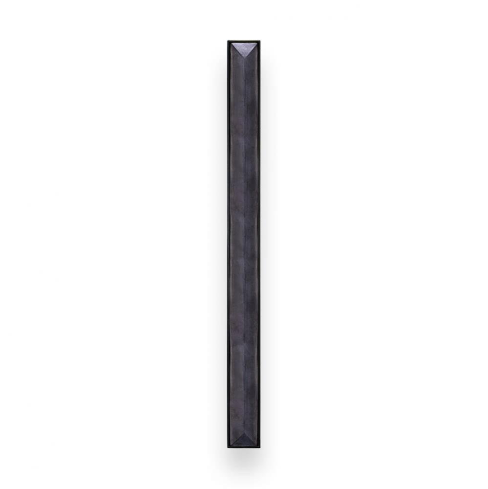 18'' Artisan Glass Prism Vanity Hardware, Large Rectangle with Black Prism