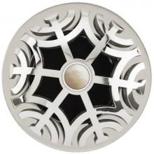 Linkasink D011 PS-SCR02-N - Maze Grid Strainer - Polished Smooth Finish..Mother of Pearl Screw, No Overflow