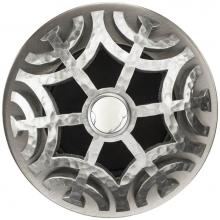 Linkasink D011 SH-SCR03-N - Maze Grid Strainer - Satin Hammered Finish..White Stone Screw, No Overflow