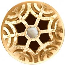 Linkasink D011 SHB-SCR03-O - Maze Grid Strainer - Satin Hammered Brass Coated..White Stone Screw, With Overflow