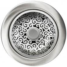 Linkasink D076 SS - Swirl Disposal Flange with Stopper