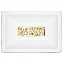 Linkasink G002 WB - Leaves - Tiffany Grate Satin White Bronze