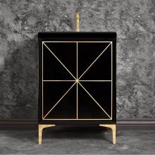 Linkasink VAN30B-002-SB - DIVERGENCE 30'' Wide Vanity, Black, Satin Brass Hardware, 30'' x 22'&apos