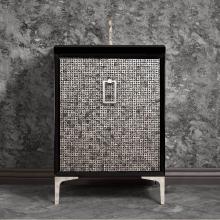 Linkasink VAN24B-007-PN - MOTHER OF PEARL with Coach Pull 24'' Wide Vanity, Black, Polished Nickel Hardware, 24&ap