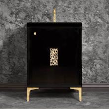 Linkasink VAN30B-010-SB - FRAME with Coral Grate 30'' Wide Vanity, Black, Satin Brass Hardware, 30'' x 2