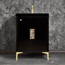 Linkasink VAN24B-010-SB - FRAME with Coral Grate 24'' Wide Vanity, Black, Satin Brass Hardware, 24'' x 2