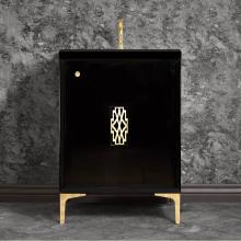 Linkasink VAN30B-011-PB - FRAME with Deco Grate 30'' Wide Vanity, Black, Polished Brass Hardware, 30'' x