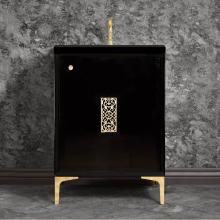 Linkasink VAN36B-012-SB - FRAME with Filigree Grate 36'' Wide Vanity, Black, Satin Brass Hardware, 36''