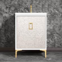 Linkasink VAN30W-005-PN - MOTHER OF PEARL with Coach Pull 30'' Wide Vanity, White, Polished Nickel Hardware, 30&ap