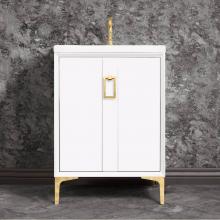 Linkasink VAN36W-008-SN - TUXEDO with Coach Pull 36'' Wide Vanity, White, Satin Nickel Hardware, 36'' x