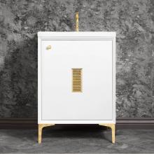 Linkasink VAN30W-013-SN - FRAME with Louver Grate 30'' Wide Vanity, White, Satin Nickel Hardware, 30'' x