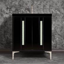 Linkasink VAN30B-022PN-06 - TUXEDO with 18'' Artisan Glass Pyramid Hardware 30'' Wide Vanity, Black, Polis