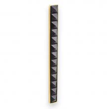 Linkasink VH009SB-06 - 18'' Artisan Glass Pyramid Hardware, Satin Brass with Black Tiger Pyramid Glass