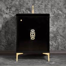 Linkasink VAN24B-011SB - Frame 24'' Wide Black Vanity with Satin Brass Deco Grate and Legs, 24'' x 22&a