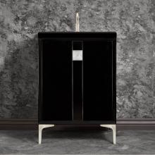 Linkasink VAN24B-019SN-SLV - TUXEDO with 3'' Artisan Glass Prism Hardware 24'' Wide Vanity, Black, Satin Ni