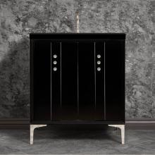 Linkasink VAN30B-009PN - Tuxedo 30'' Wide Black Vanity with Polished Nickel Buttons and Hardware, 30''