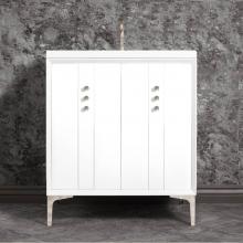 Linkasink VAN30W-009PN - Tuxedo 30'' Wide White Vanity with Polished Nickel Buttons and Hardware