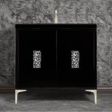 Linkasink VAN36B-010SN - Frame 36'' Wide Black Vanity with Satin Nickel Coral Grate and Legs, 36'' x 22