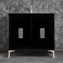 Linkasink VAN36B-012SN - Frame 36'' Wide Black Vanity with Satin Nickel Filigree Grate and Legs, 36'' x